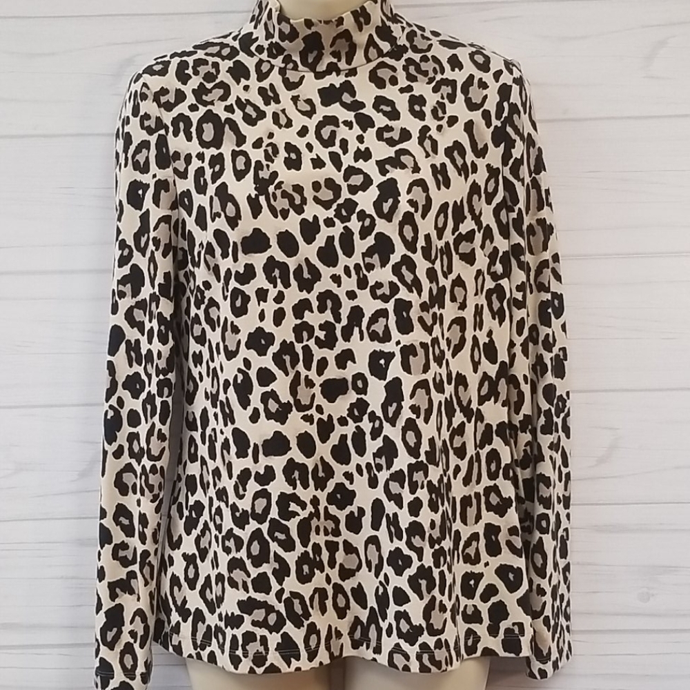 Kate Spade Animal Print Mock Neck size 8